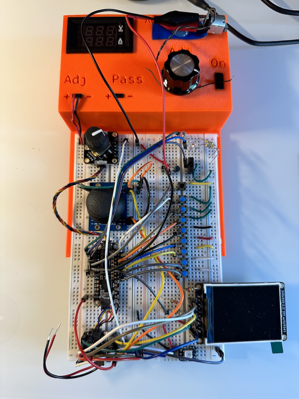 This is the development/prototype board. The project stayed in this state for the majority of development.