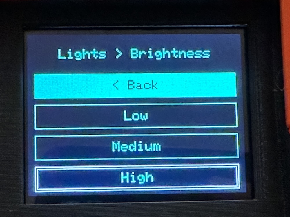 Lights brightness screen